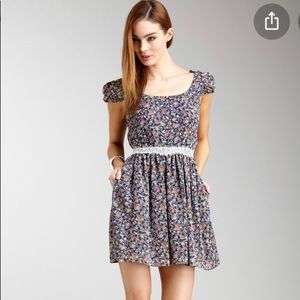 BCBGeneration Floral Cap Sleeved Dress